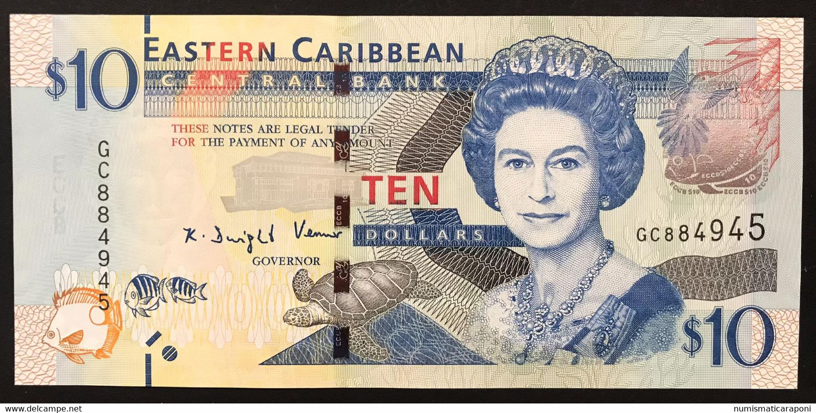 East Caribbean 10 DOLLARI Pick#52 2012 Queen Elizabeth IIà Q.fds LOTTO 3934 - East Carribeans