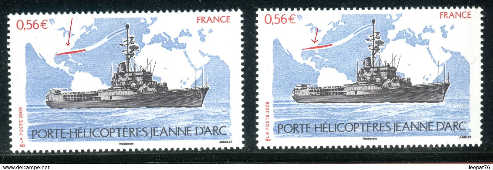 Variété N° Yvert  4423 Porte Hélicoptère - 1 Exemplaire Rouge Du Drapeau En Bas + 1 En Haut - Neufs Luxe -  V 949 - Unused Stamps