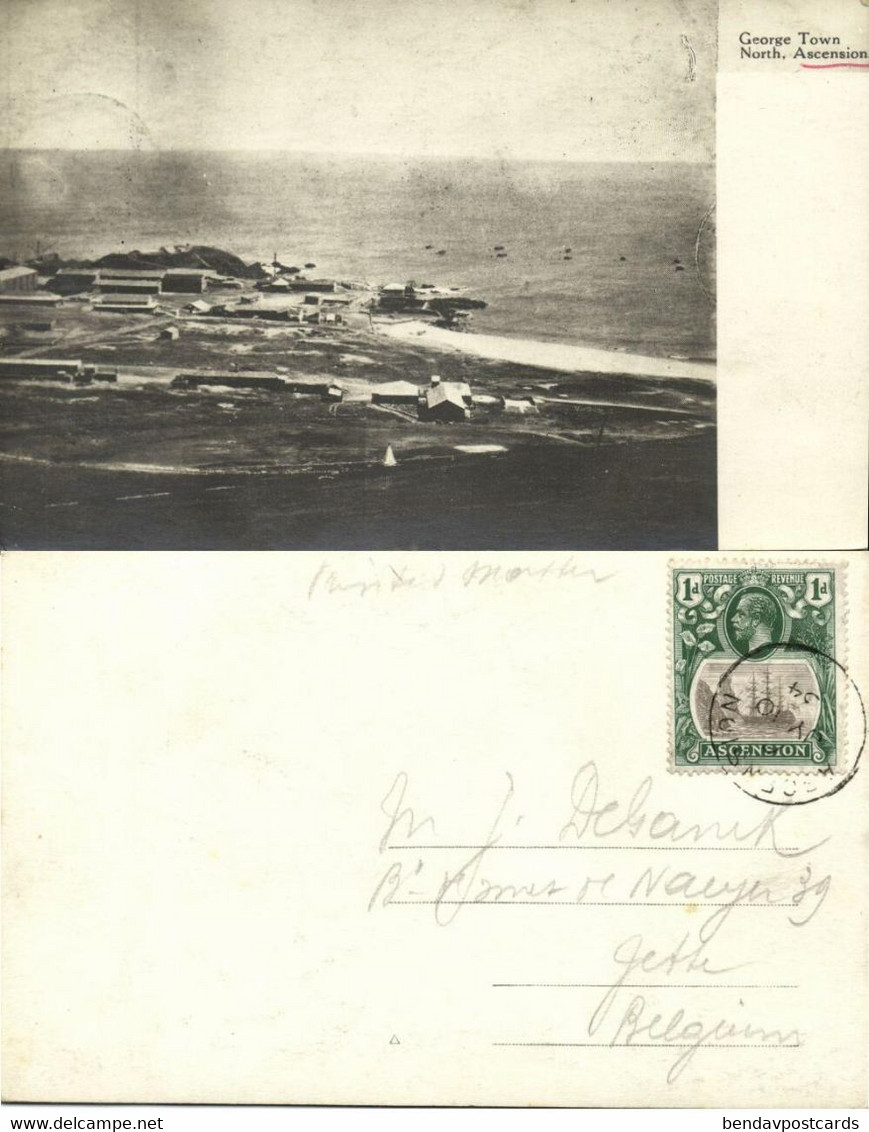 Ascension Island, GEORGE TOWN, North, Panorama (1934) Postcard - Isla Ascensión