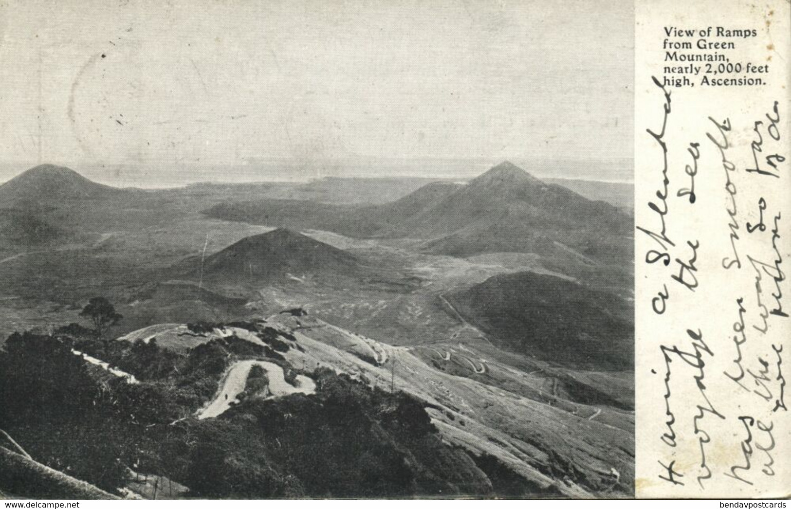 Ascension Island, View Of Ramps From Green Mountain (1900s) Postcard (2) - Ascension