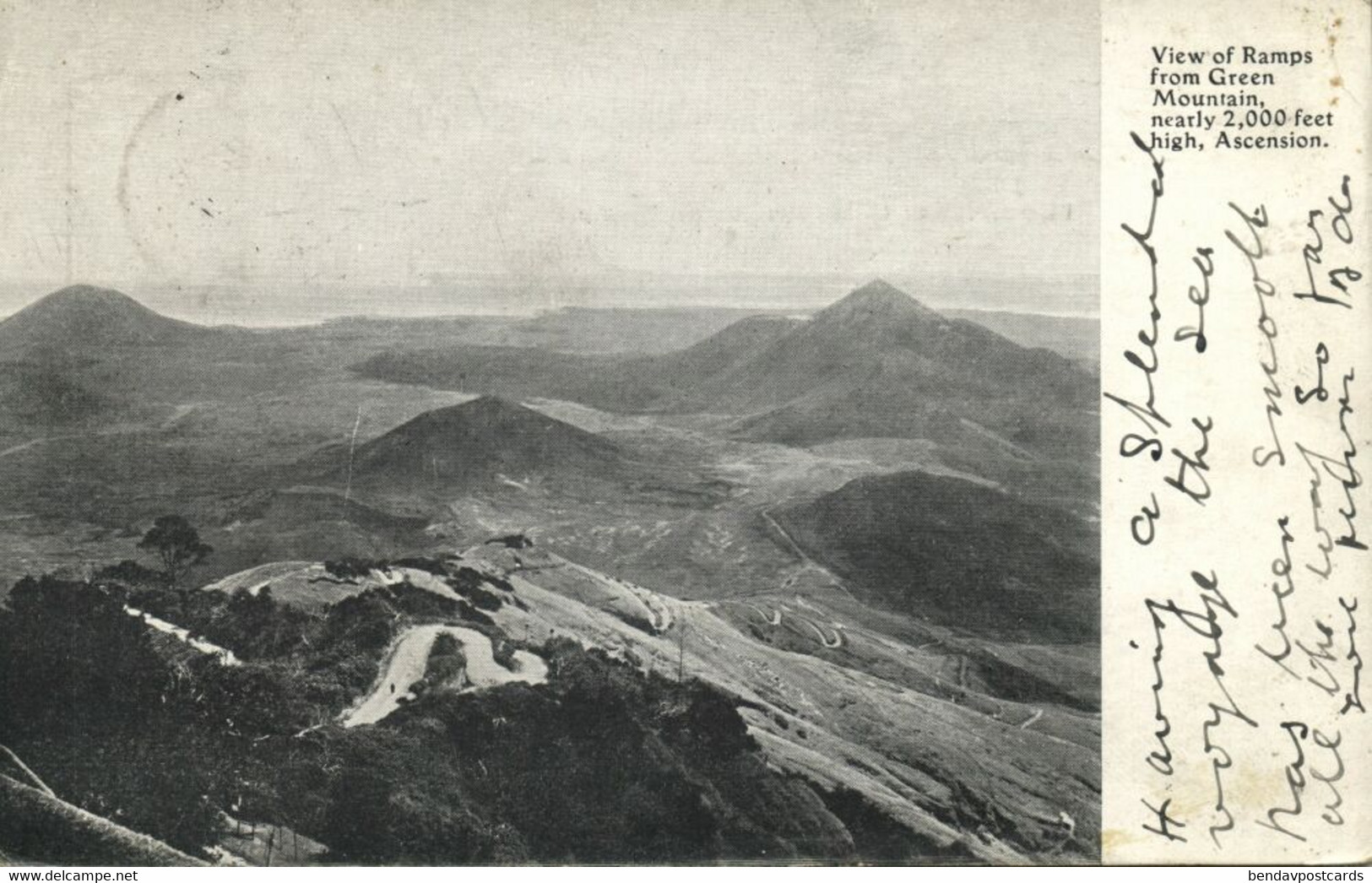 Ascension Island, View Of Ramps From Green Mountain (1900s) Postcard (2) - Ascension (Ile)