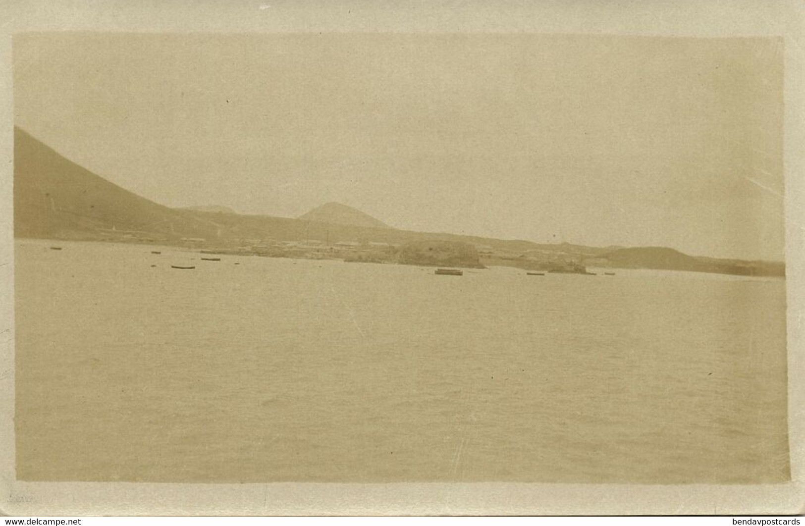 Ascension Island, Panorama From The Sea (1920s) RPPC Postcard - Ascension