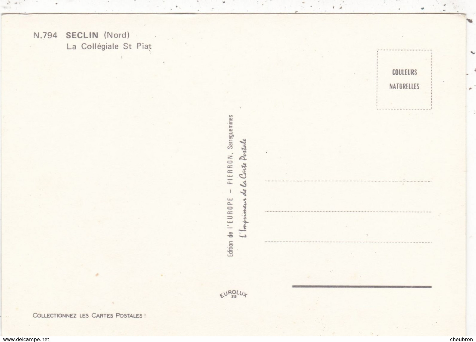 59. SECLIN. CPSM.  LA COLLEGIALE ST PIAT - Seclin