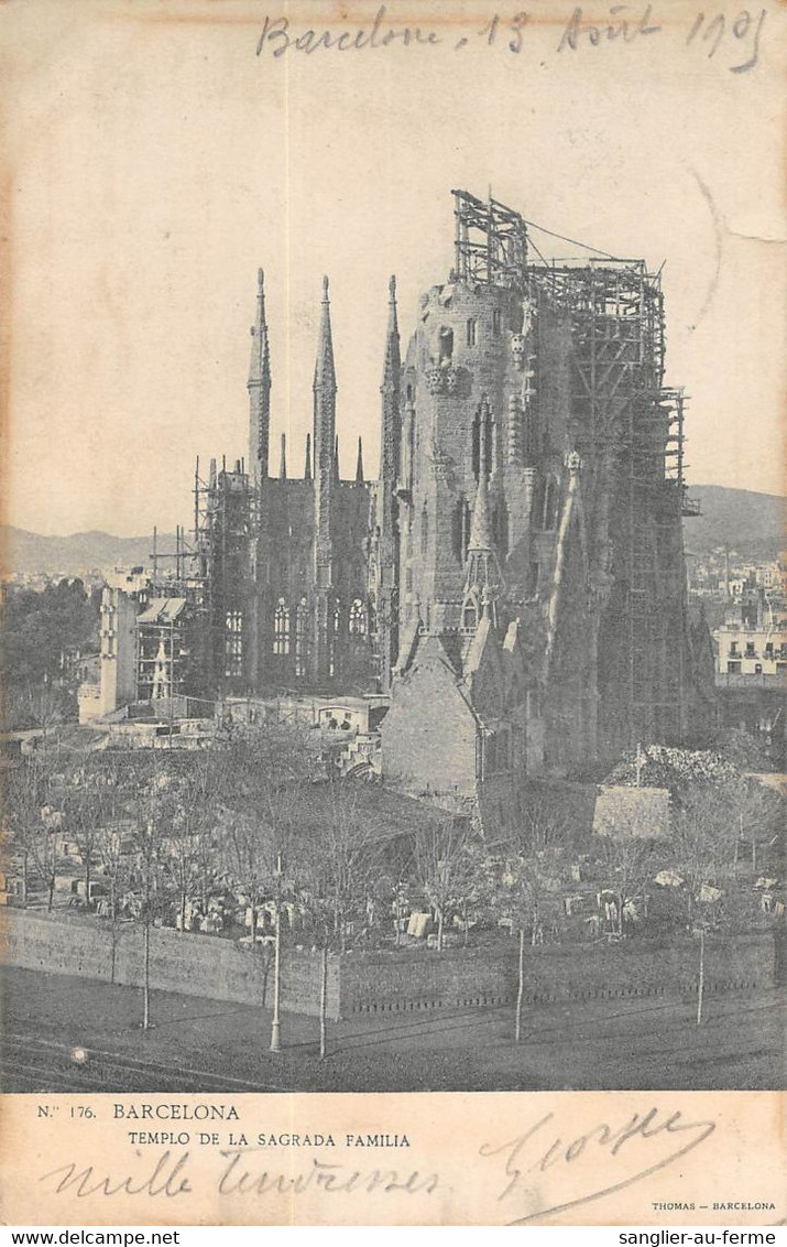 CPA ESPAGNE BARCELONA TEMPLO DE LA SAGRADA FAMILIA (cpa Précurseur - Barcelona