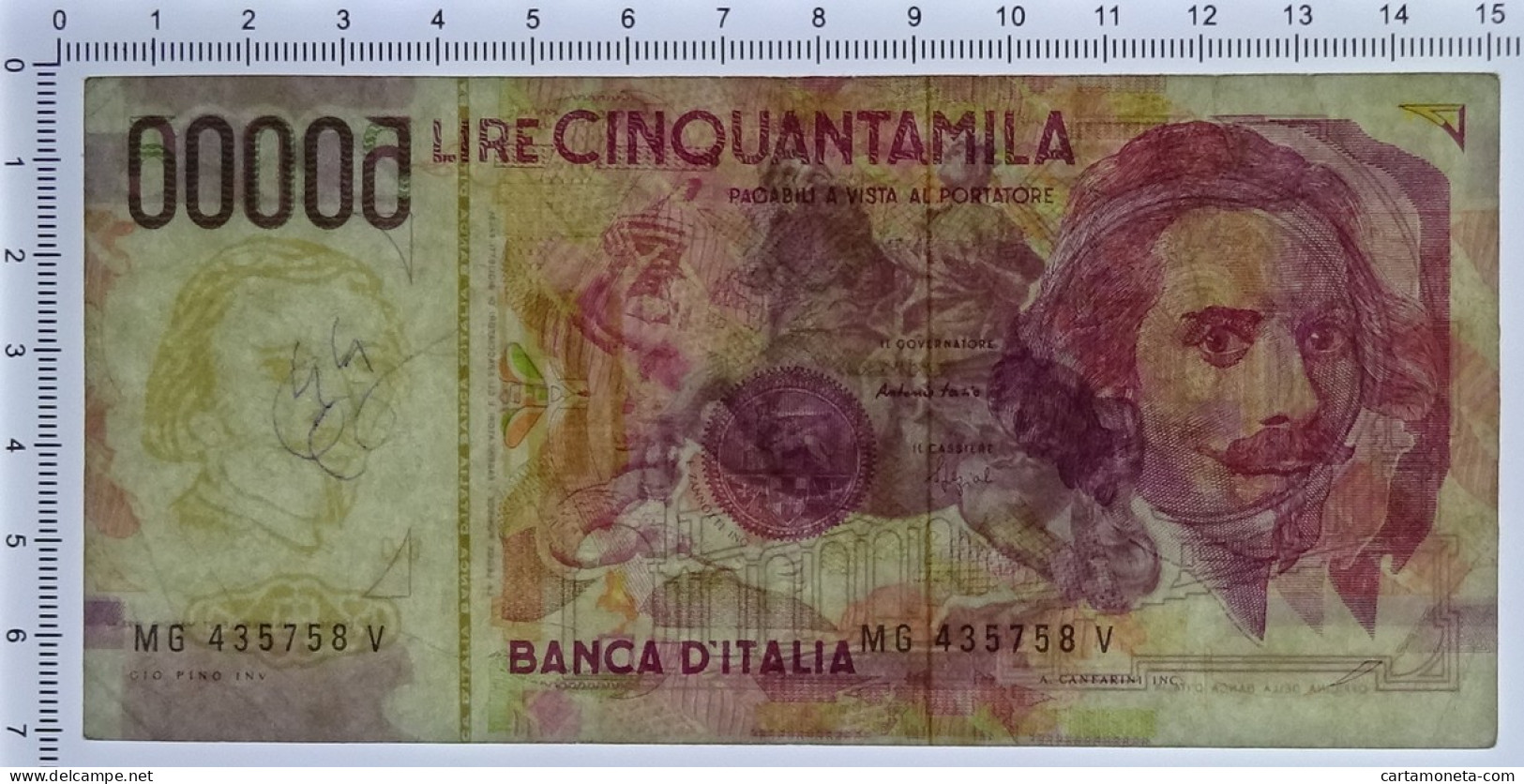 50000 LIRE FALSO D'EPOCA GIAN LORENZO BERNINI II TIPO 1992-1999 BB - [ 8] Specimen