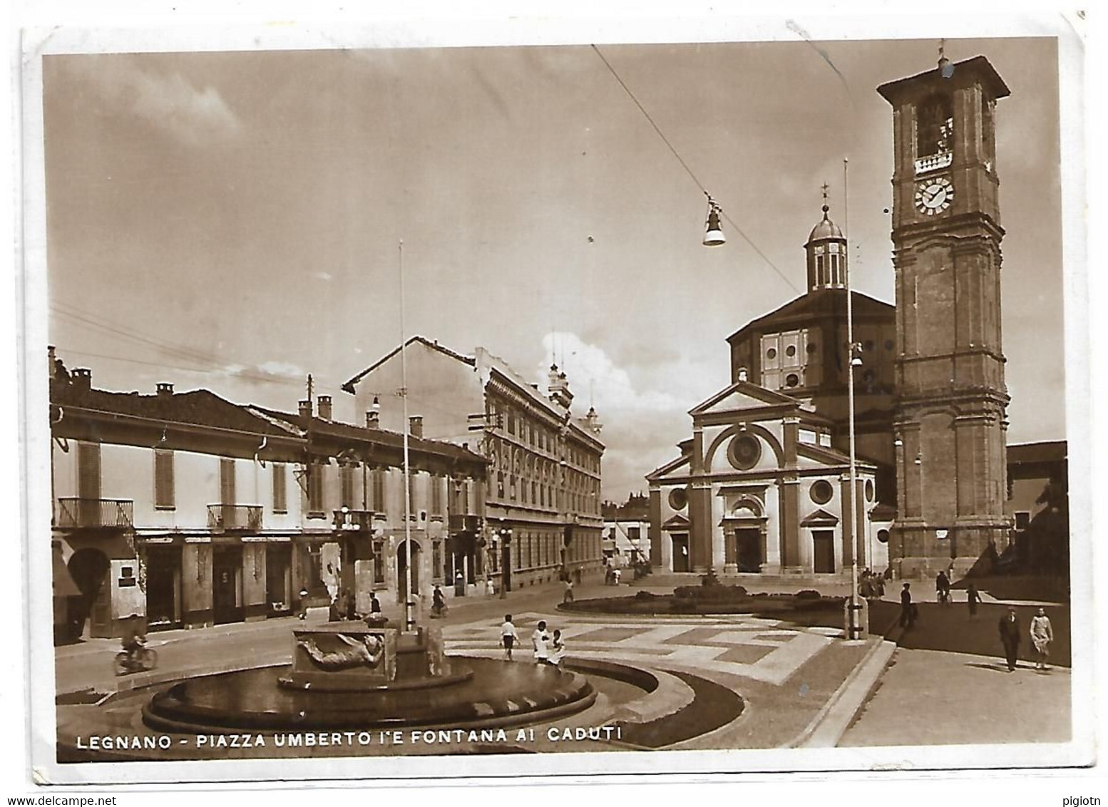 MI320 -  LEGANANO - PIAZZA UMBERTO I E FONTANA AI CADUTI - F.G. VIAGGIATA 1942 - Legnano