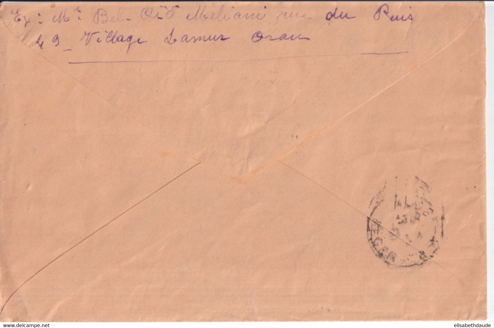 ALGERIE - 1940 - ENVELOPPE RECOMMANDEE De ORAN => GOUVERNEUR GENERAL ALGER - CACHET D'ARRIVEE Du CABINET ! - Storia Postale