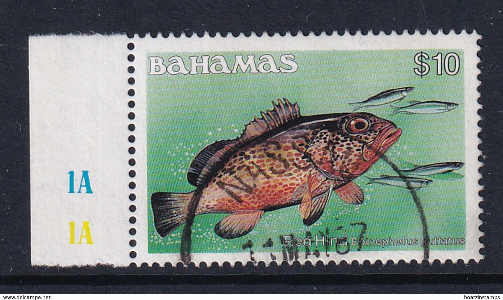 Bahamas: 1986/90   Fishes   SG773A   $10   [no Imprint Date]    Used - Bahamas (1973-...)