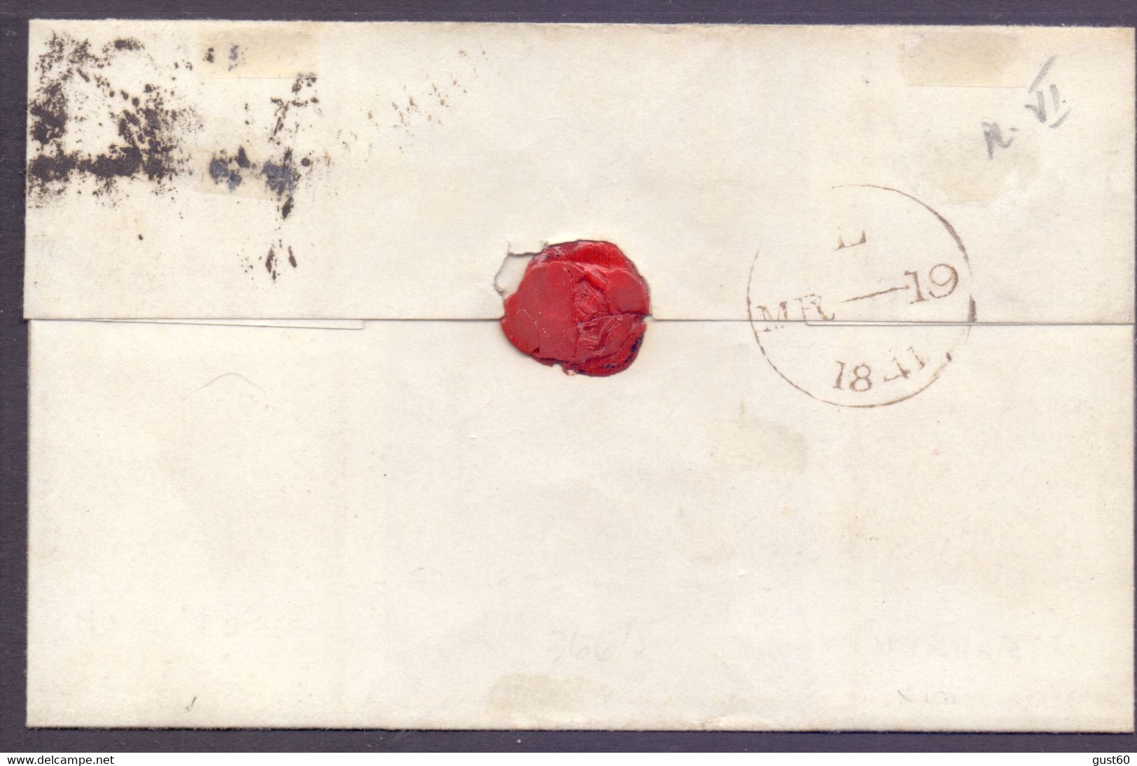 Great Britain 1840  PENNY BLACK On Small Nice Letter/cover 1841 March 19  No Tears 3 Margins  Letters L-J - Oblitérés