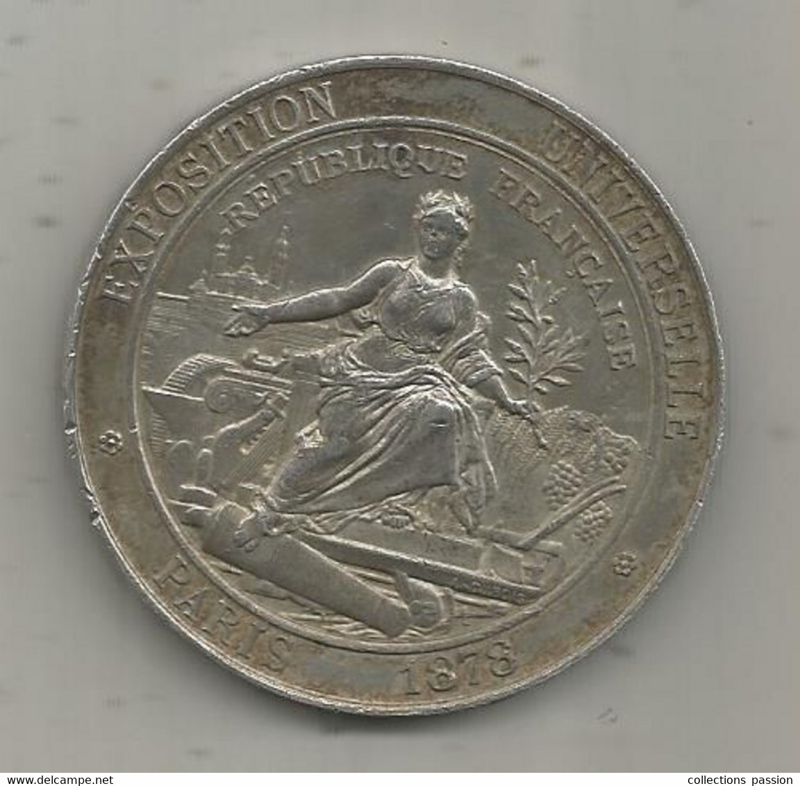 Médaille , Exposition Universelle 1878 , Paris, Uniface , Graveur A. Dubois, 48 Gr ,52 Mm,  Frais Fr 3.35e - Professionals/Firms