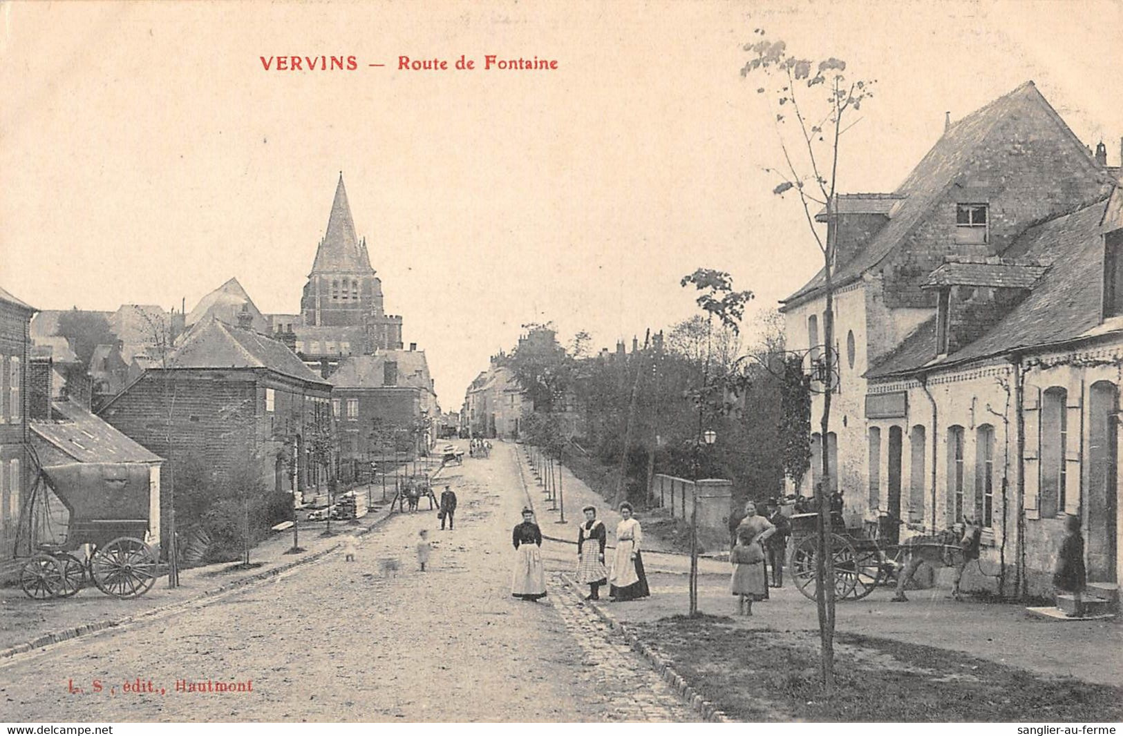 CPA 02 VERVINS ROUTE DE FONTAINE - Vervins