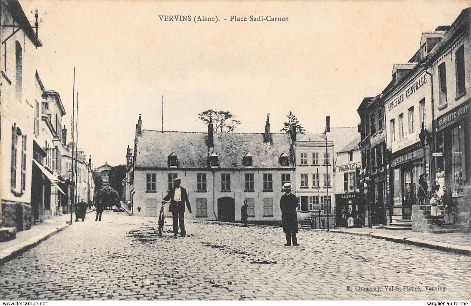 CPA 02 VERVINS PLACE SADI CARNOT - Vervins