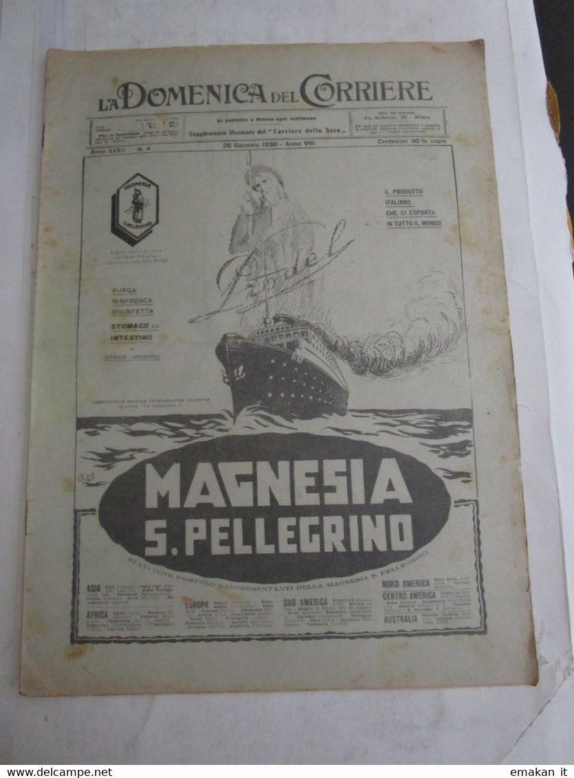 # DOMENICA DEL CORRIERE N 4 / 1930 RADICOFANI / SPAMINATO CATANIA / STABILIMENTO OGNINA (CT) / BAMBINI /  PERUGINA - Premières éditions