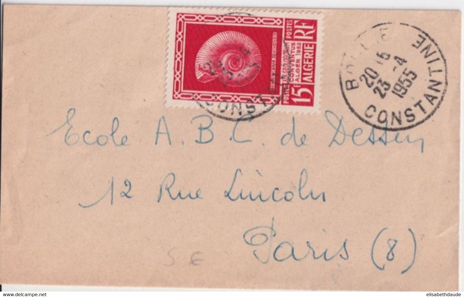 ALGERIE - 1955 - SEUL SUR LETTRE ! - ENVELOPPE PETIT FORMAT De BOUGIE => PARIS - Lettres & Documents