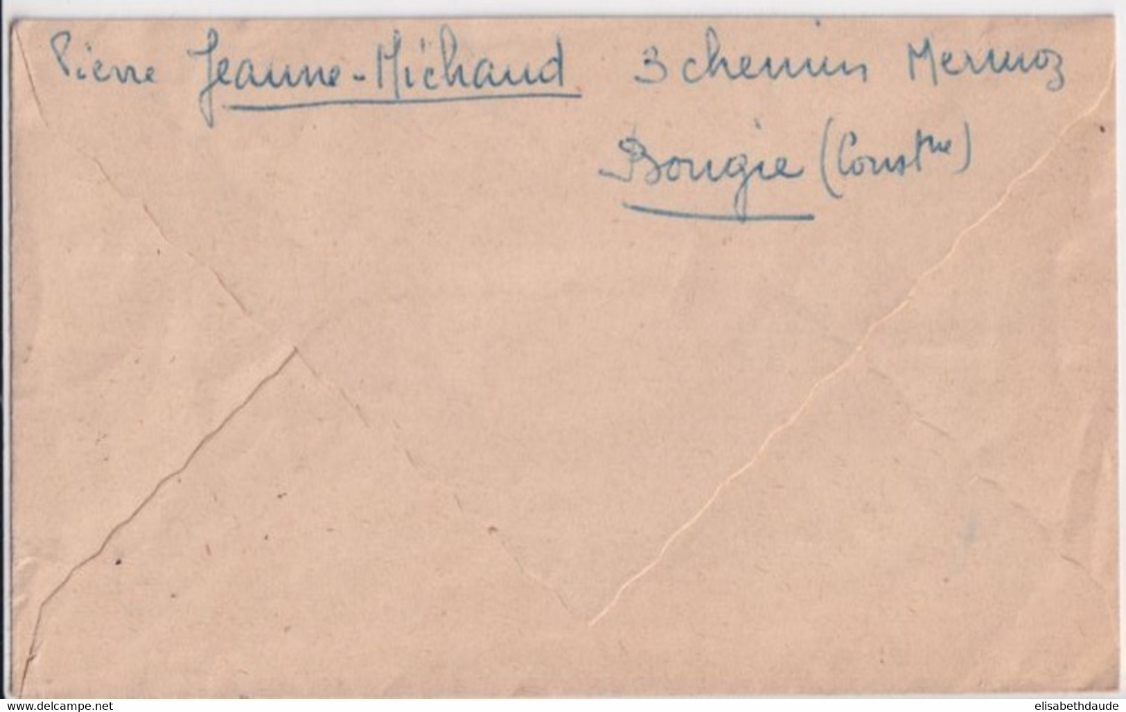 ALGERIE - 1955 - SEUL SUR LETTRE ! - ENVELOPPE PETIT FORMAT De BOUGIE => PARIS - Lettres & Documents