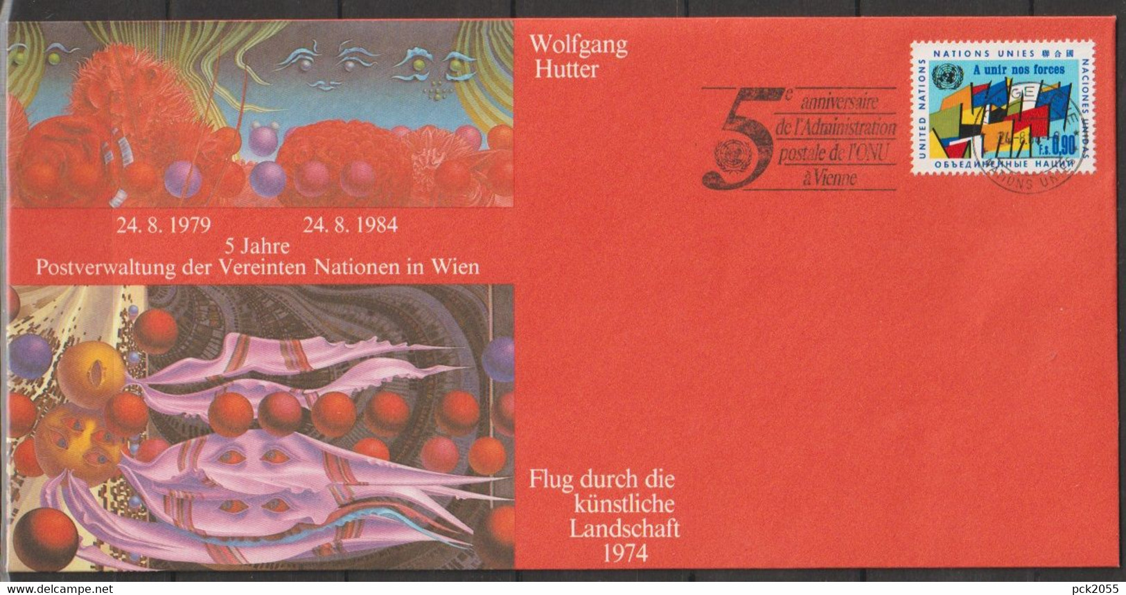 UNO  Genf 1984   Mi-Nr.13 Flaggen 5 Jahre Postverwaltung Der UNO In Wien  (  Dl 88 ) - Covers & Documents