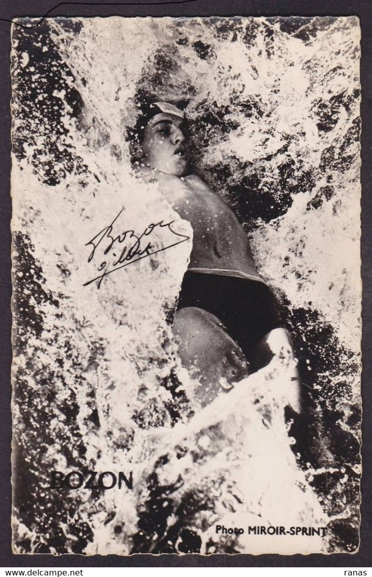 CPSM AUTOGRAPHE Natation Gilbert BOZON Signature Photo Miroir Sprint Non Circulé - Autres & Non Classés