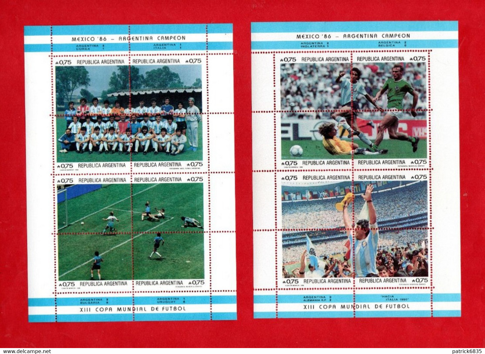 (Cl5) ARGENTINA **- 1986- Coupe Du Monde De Football Au Mexico. Yvert. Bf. 33-34  MNH** - Blokken & Velletjes