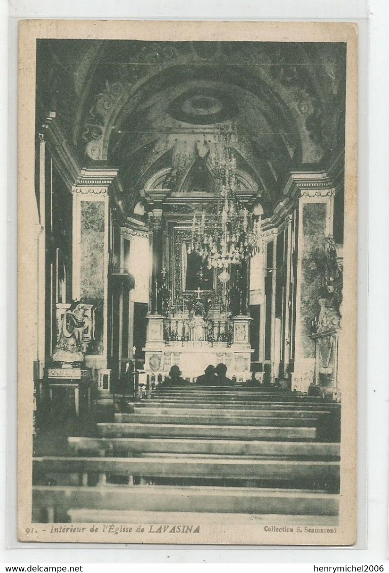 20 - Haute Corse Intérieur De L'église Lavasina , écrite De Bastia Coll. Seamaroni - Bastia