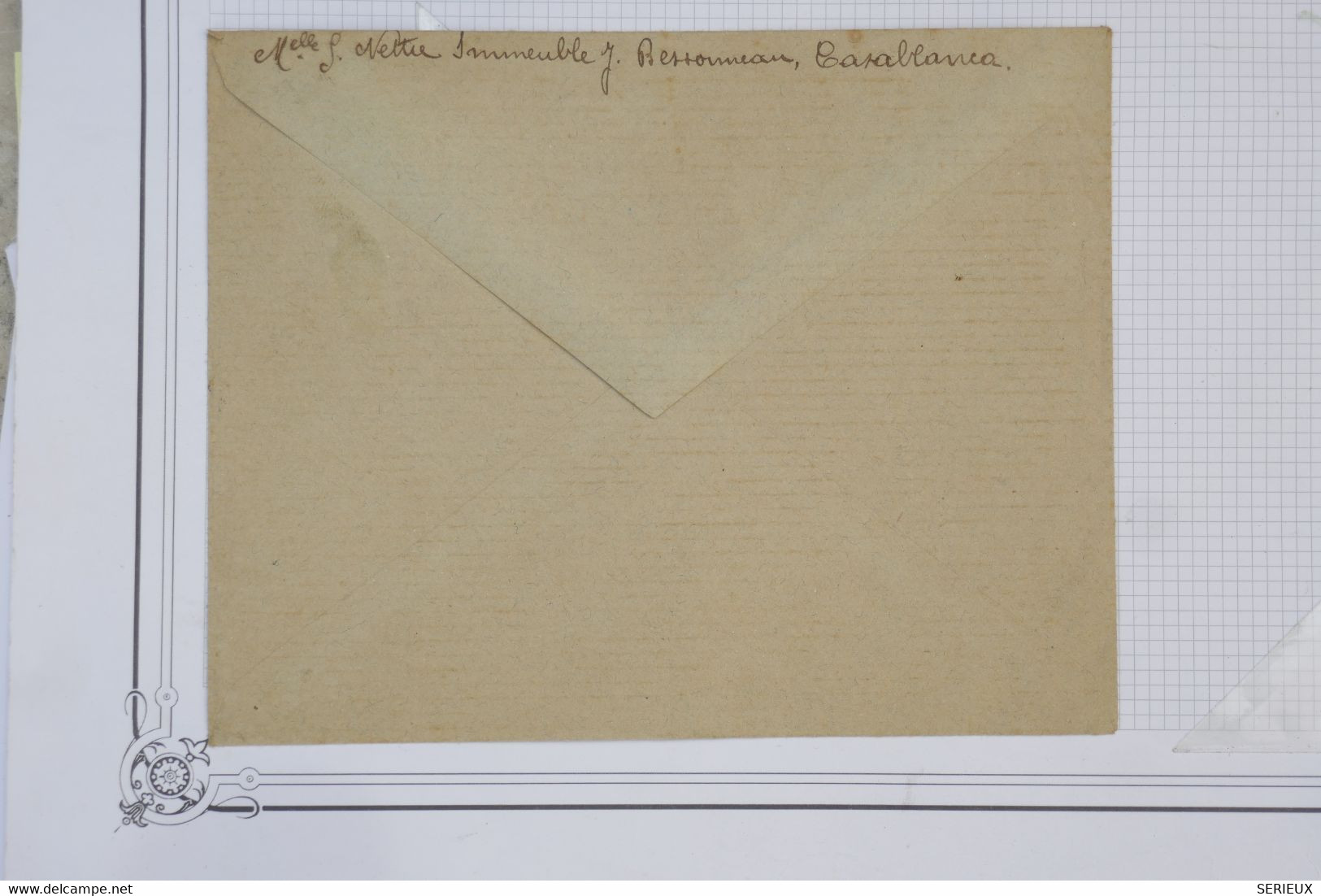 118  MAROC  BELLE LETTRE  1924  CASABLANCA  POUR  NANTES  FRANCE  ++SURCHARGE BLEU + +AFFRANCHIS. INTERESSANT. - Lettres & Documents