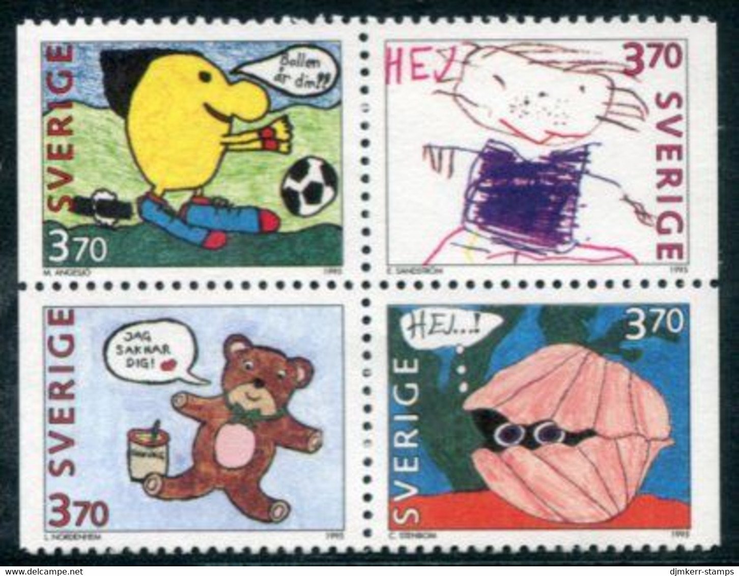 SWEDEN 1995 Greetings Stamps MNH / **  Michel 1894-97 - Ungebraucht