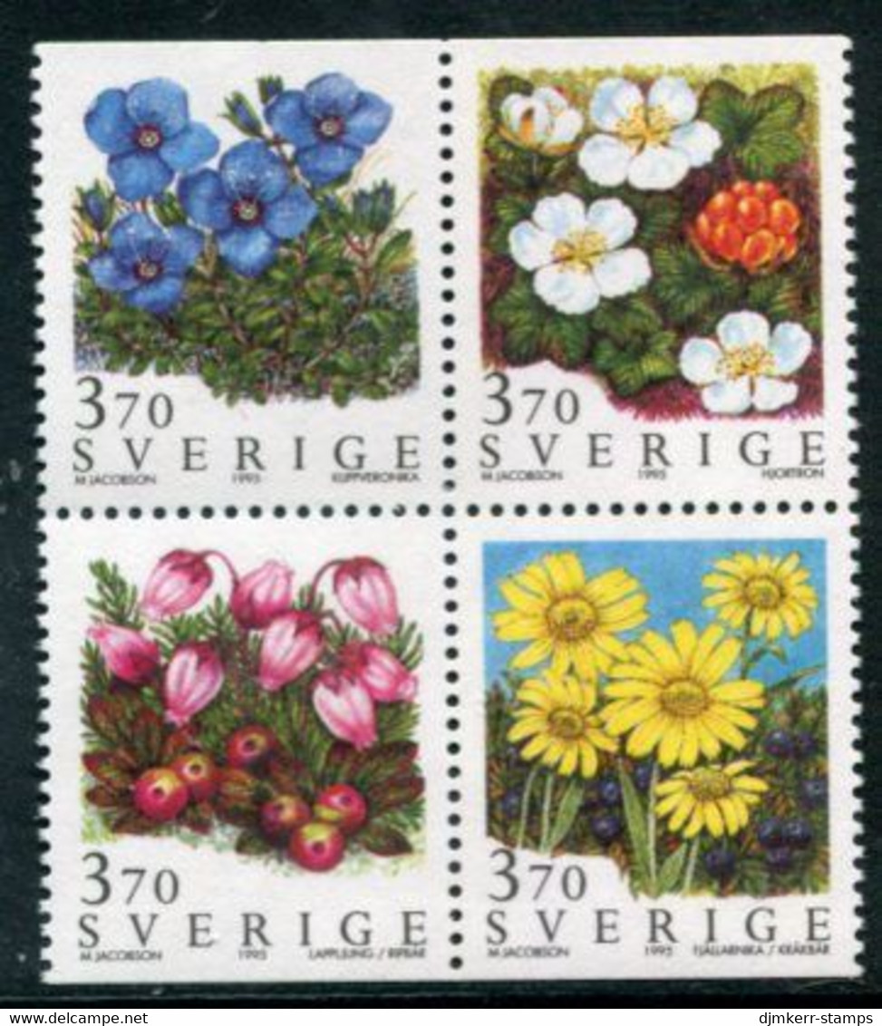 SWEDEN 1995 Mountain Flora MNH / **.   Michel 1883-86 - Unused Stamps