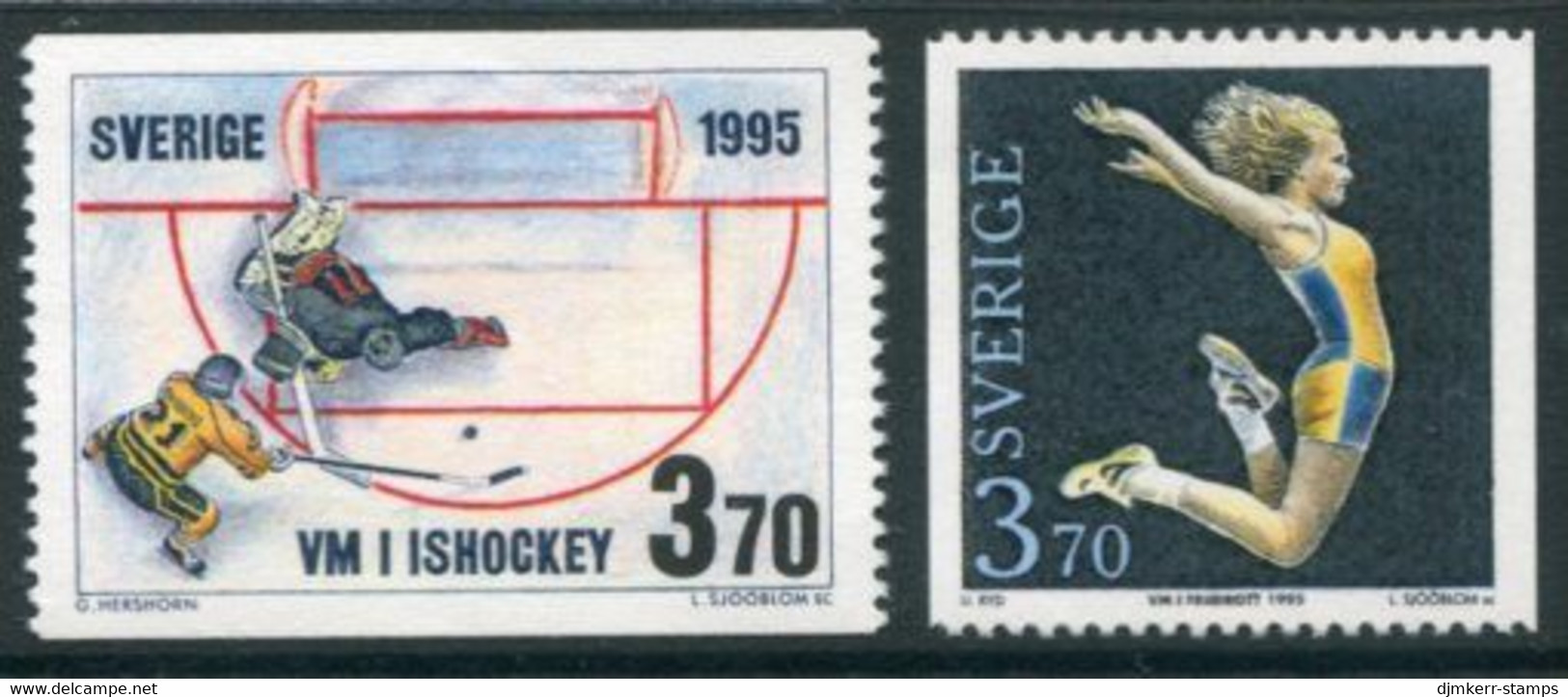 SWEDEN 1995 Sports Championship MNH / **.   Michel 1881-82 - Unused Stamps