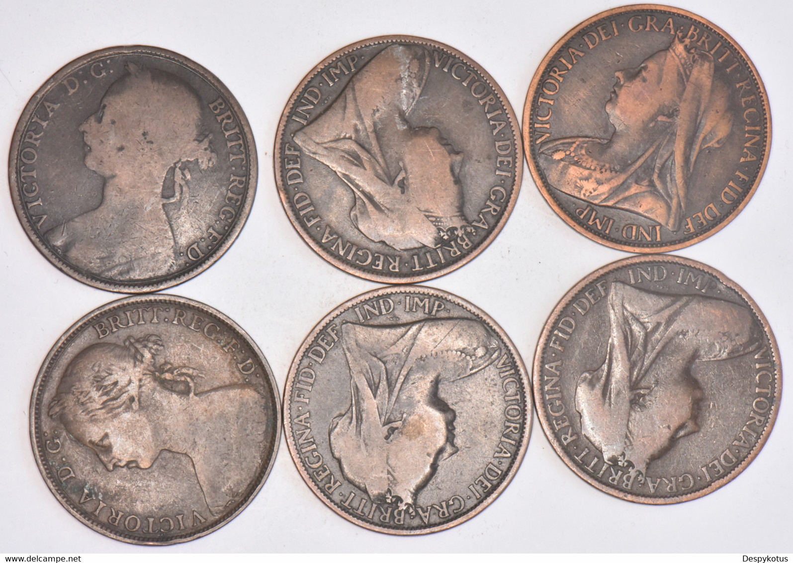 Grande-Bretagne - Lot De 6 Pence Reine Victoria - 1886-1901 - 05-079L2 - D. 1 Penny