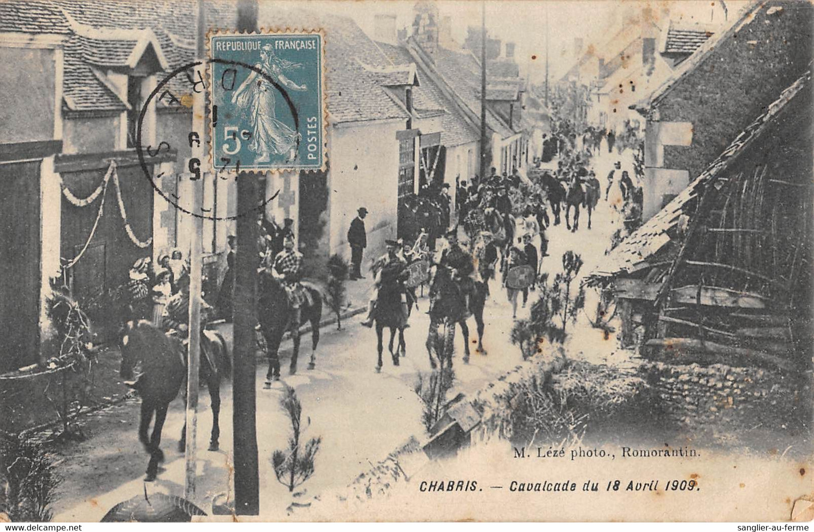 CPA 36 CHABRIS CAVALCADE DU 18 AVRIL 1909 - Other & Unclassified