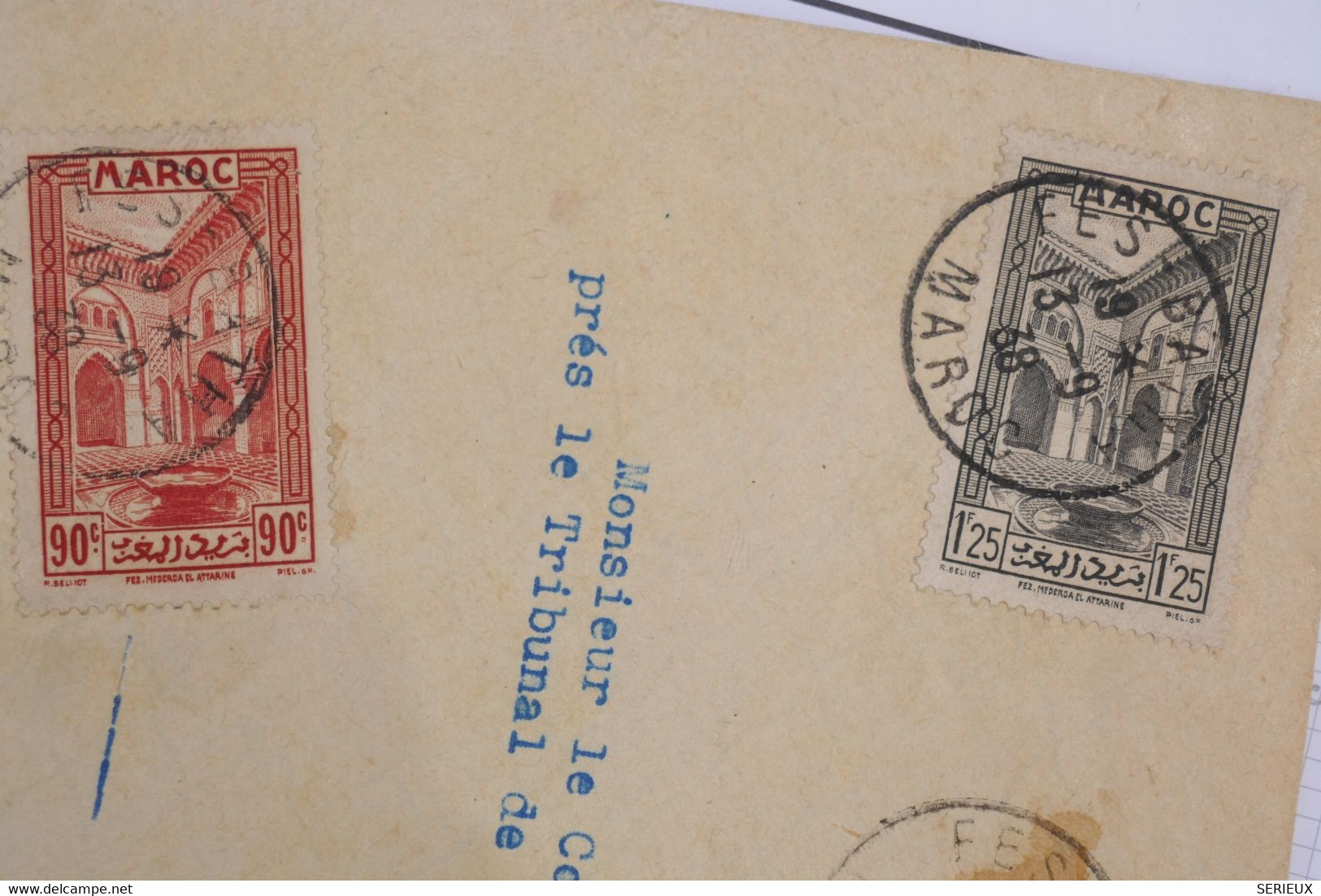 118  MAROC  BELLE LETTRE  RECOM. 1938 FES BATHA    POUR   CASABLANCA ++ + +AFFRANCHIS. PLAISANT. - Storia Postale