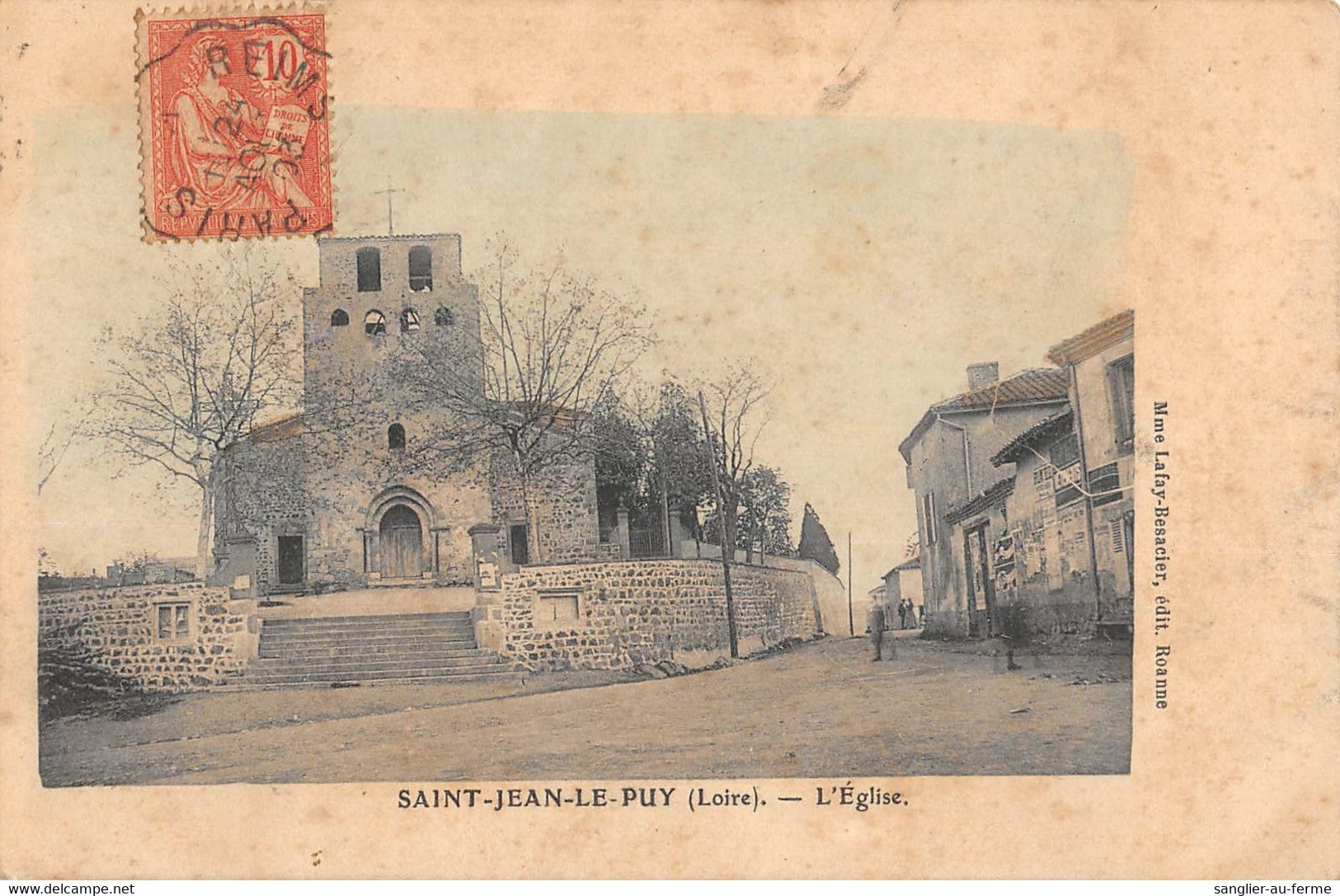 CPA 42 SAINT JEAN LE PUY L'EGLISE (cliché Rare - Autres & Non Classés