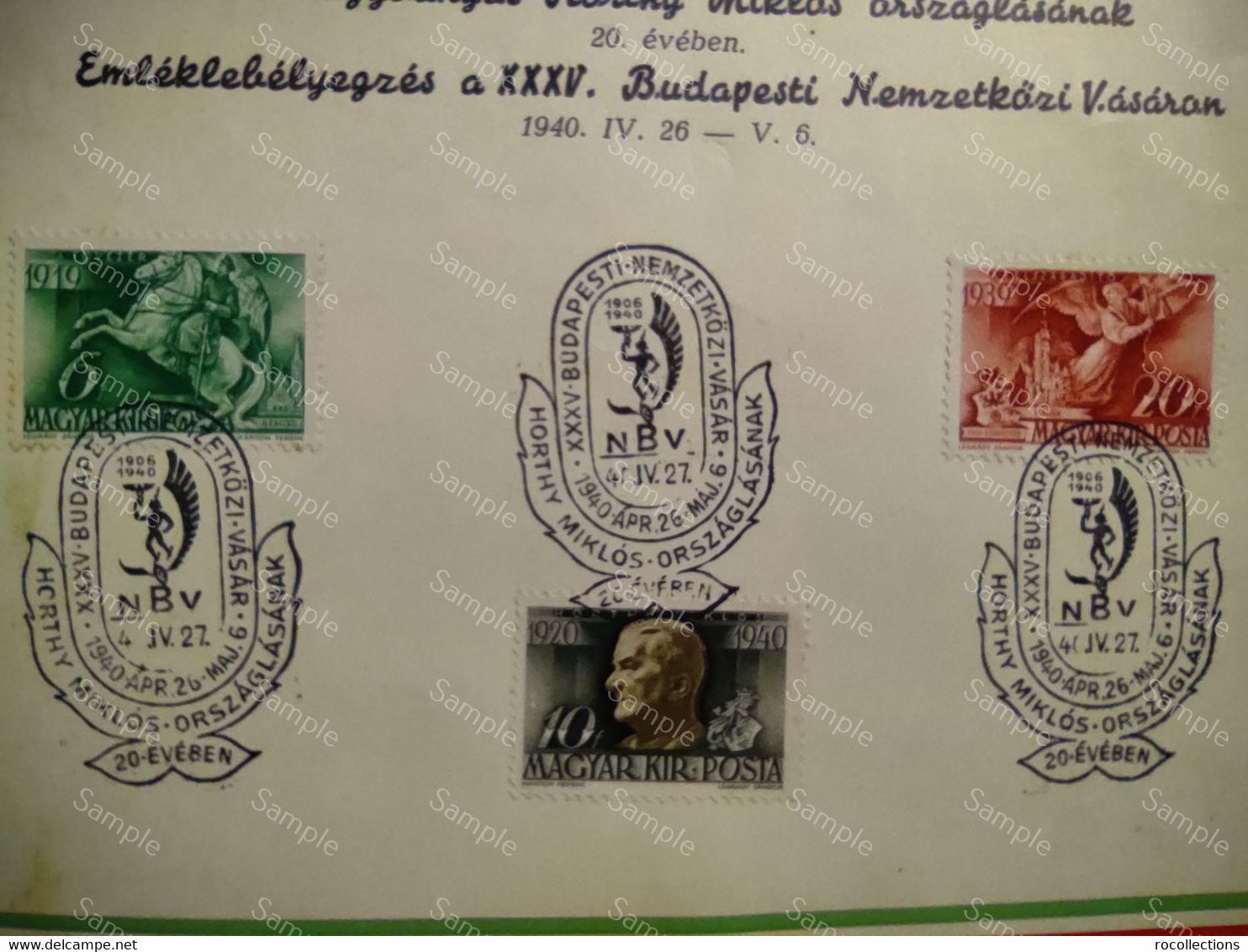 Hungary 3x Postage Stamps MAGYAR KIR POSTA Horthy Miklos Budapesti 1940 1919 1939 To Identify - Autres & Non Classés