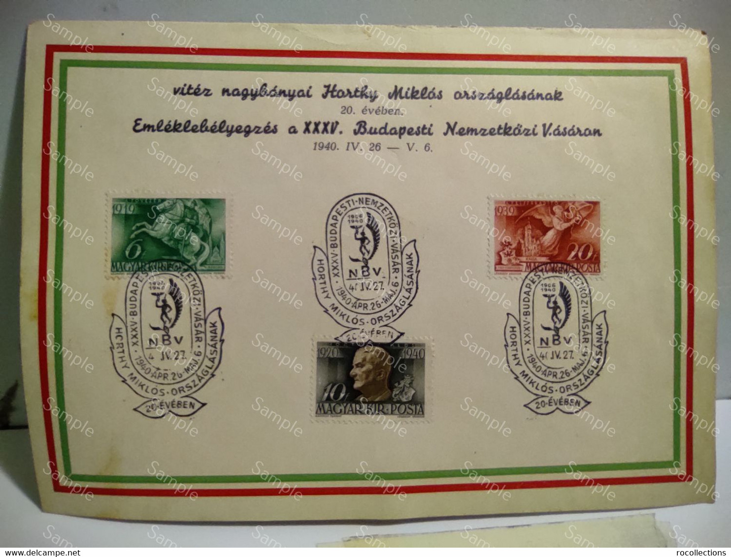 Hungary 3x Postage Stamps MAGYAR KIR POSTA Horthy Miklos Budapesti 1940 1919 1939 To Identify - Otros & Sin Clasificación