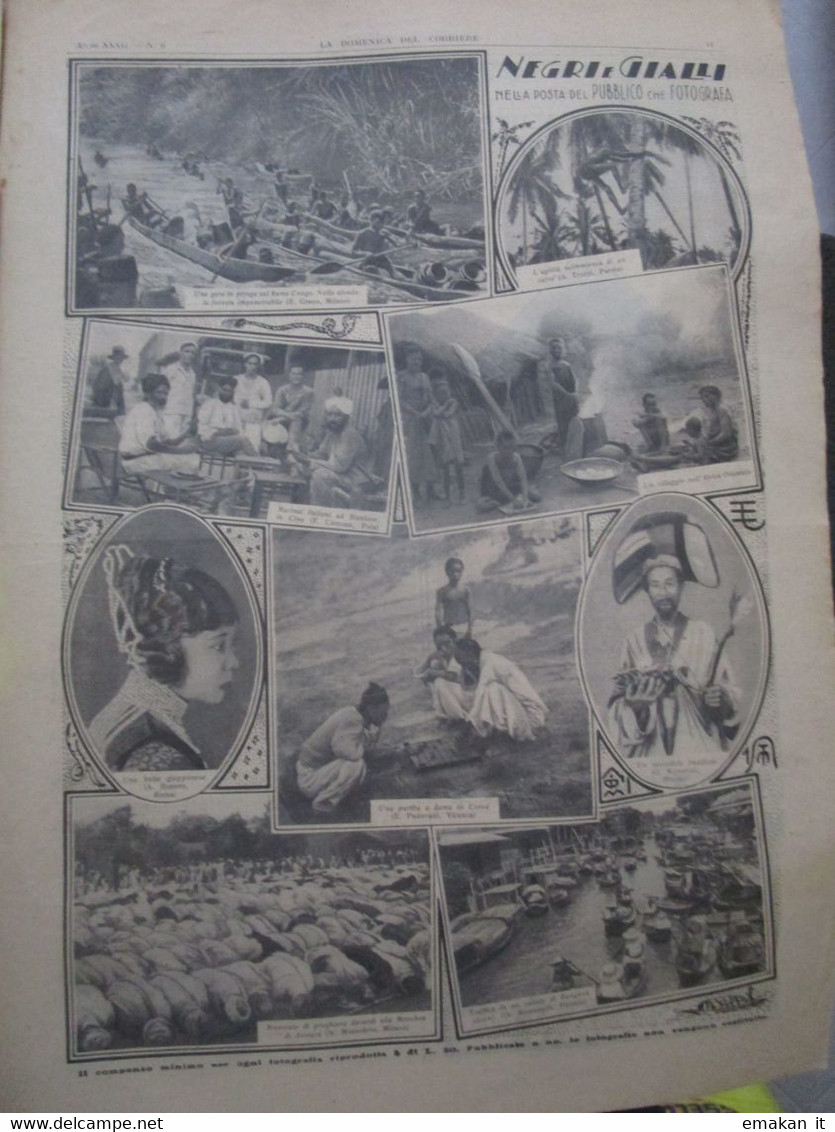 # DOMENICA DEL CORRIERE N 6 / 1930 ESCURSIONE SCOLASTICA / FLAGELLO DEL FUOCO/ NEGRI E GIALLI / SOVIET - Premières éditions