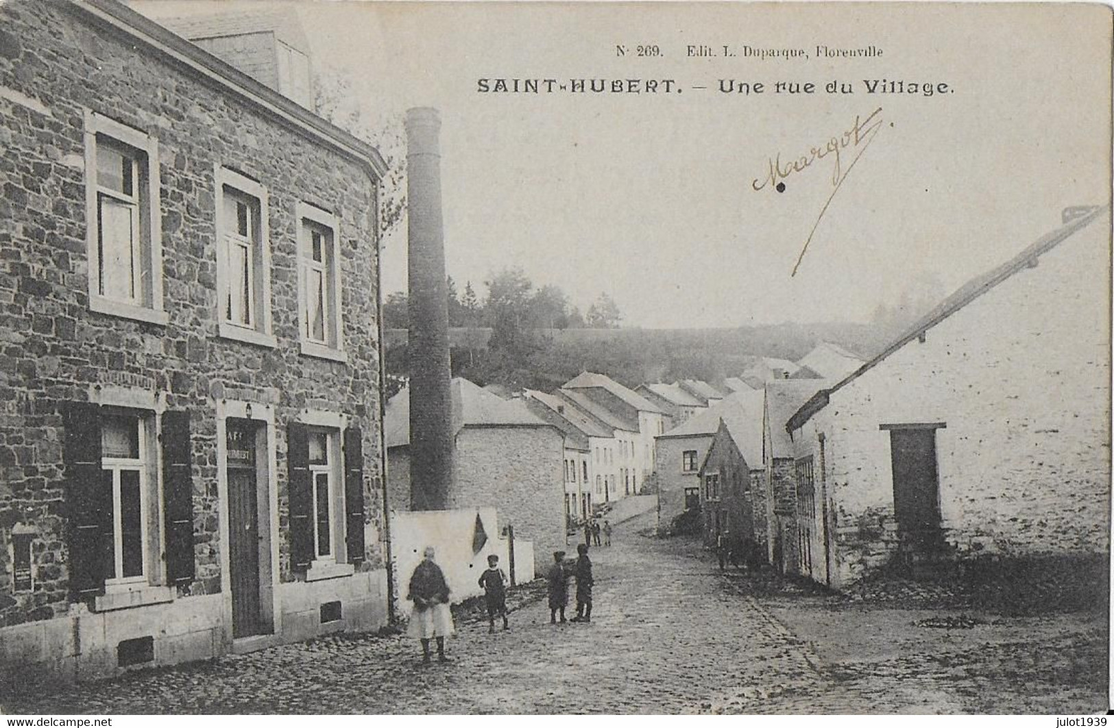 SAINT - HUBERT ..-- Rue Avec CHEMINEE . De CINEY Vers BEAURAING ( Melle A. SPILLEUX ) . V.Verso . - Saint-Hubert