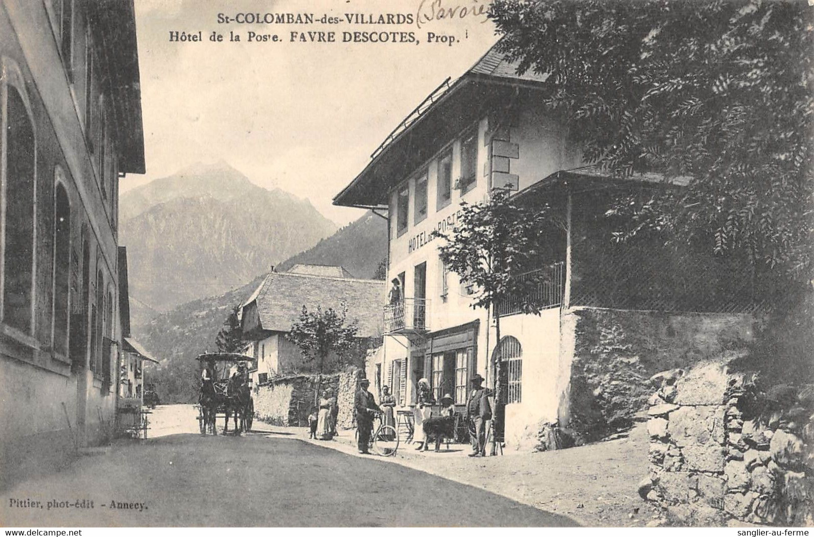 CPA 73 SAINT COLOMBAN DES VILLARDS HOTEL DE LA POSTE FAVRE DESCOTES - Autres & Non Classés