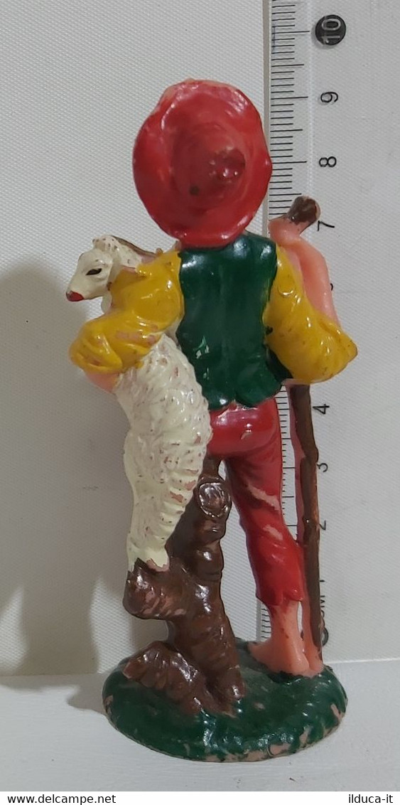 I105797 Pastorello Presepe - Statuina In Plastica - Pastore Con Pecora - Weihnachtskrippen