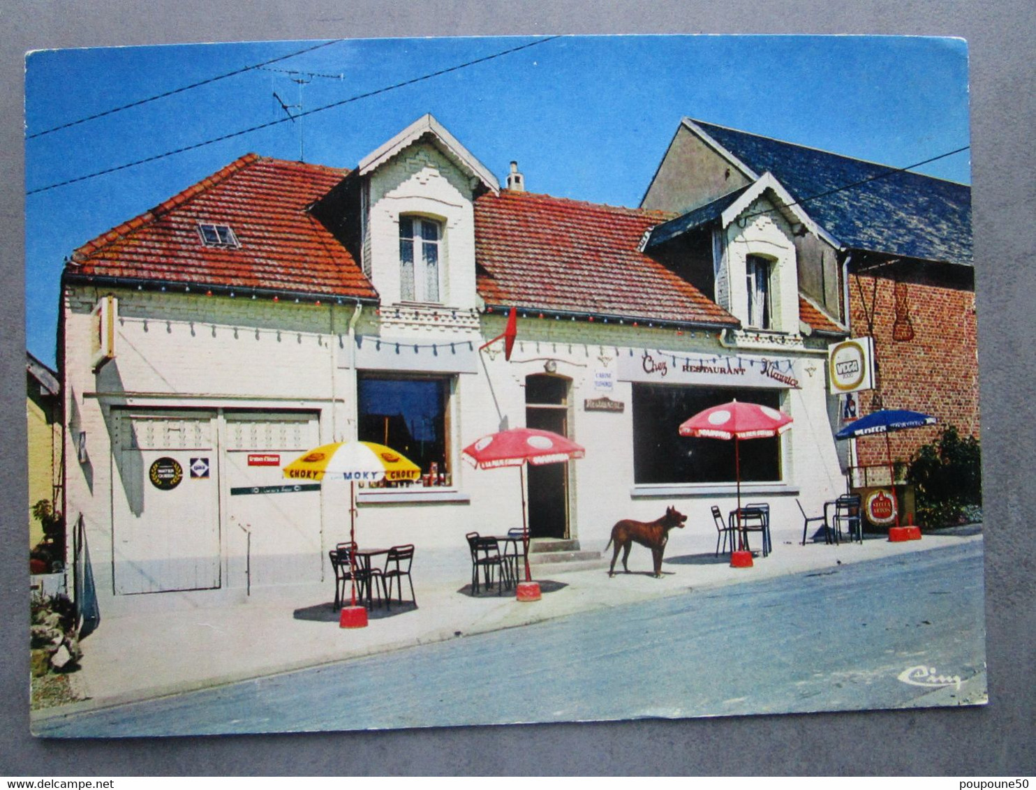 CP 80 Somme CURLU Prés Combles - "chez Maurice" Café Tabac Restaurant Articles De Pêche  1970 - Combles
