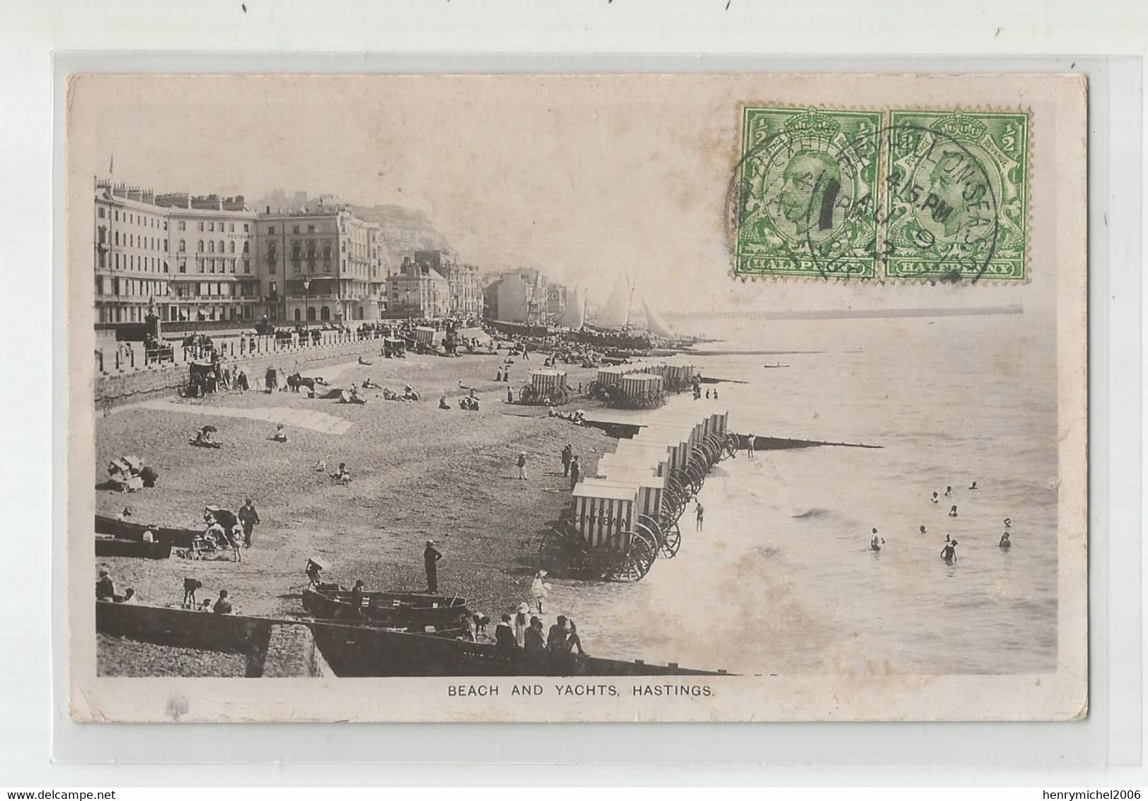 Angleterre Sussex Beach And Yachts , Hastings 1912 - Hastings