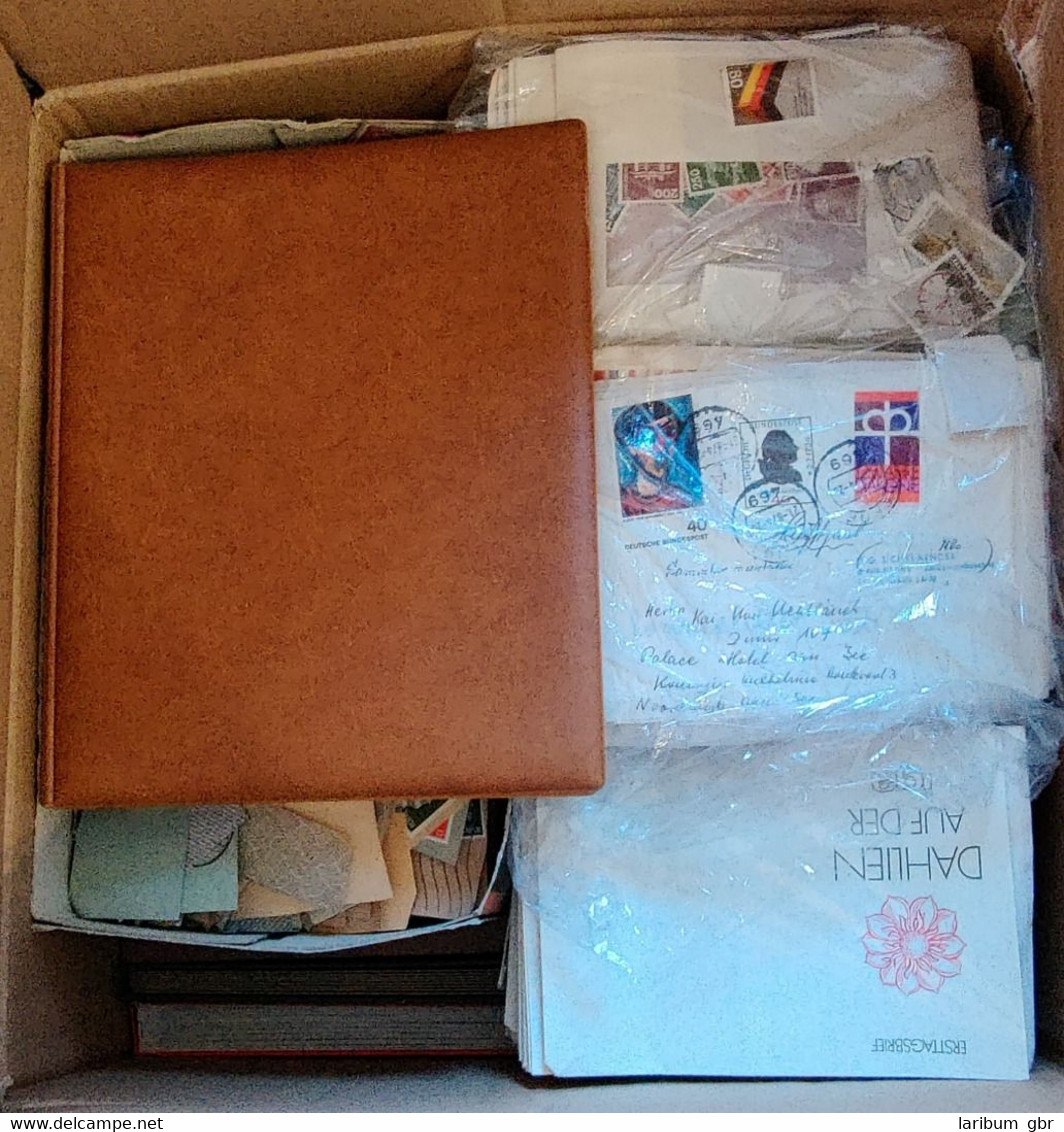 ALLES MUSS RAUS - Ca 20kg Wunderkiste Mit Alben, Briefmarken, Belegen Usw #KK003 - Collections (with Albums)