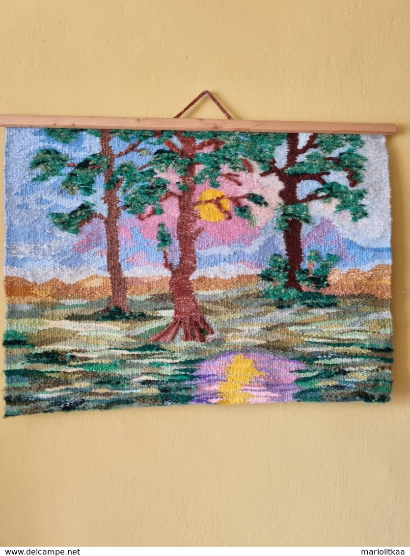 Gobelin Tapestry "Sunset" - 100% Wollen - Handmade - Tappeti & Tappezzeria