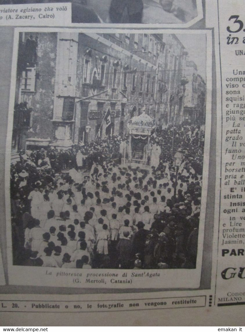 # DOMENICA DEL CORRIERE N 11 / 1930 VESCOVO ITALIANO IN CINA / FESTA DI S.AGATA CATANIA / AVIATORE EGIZIANO - First Editions