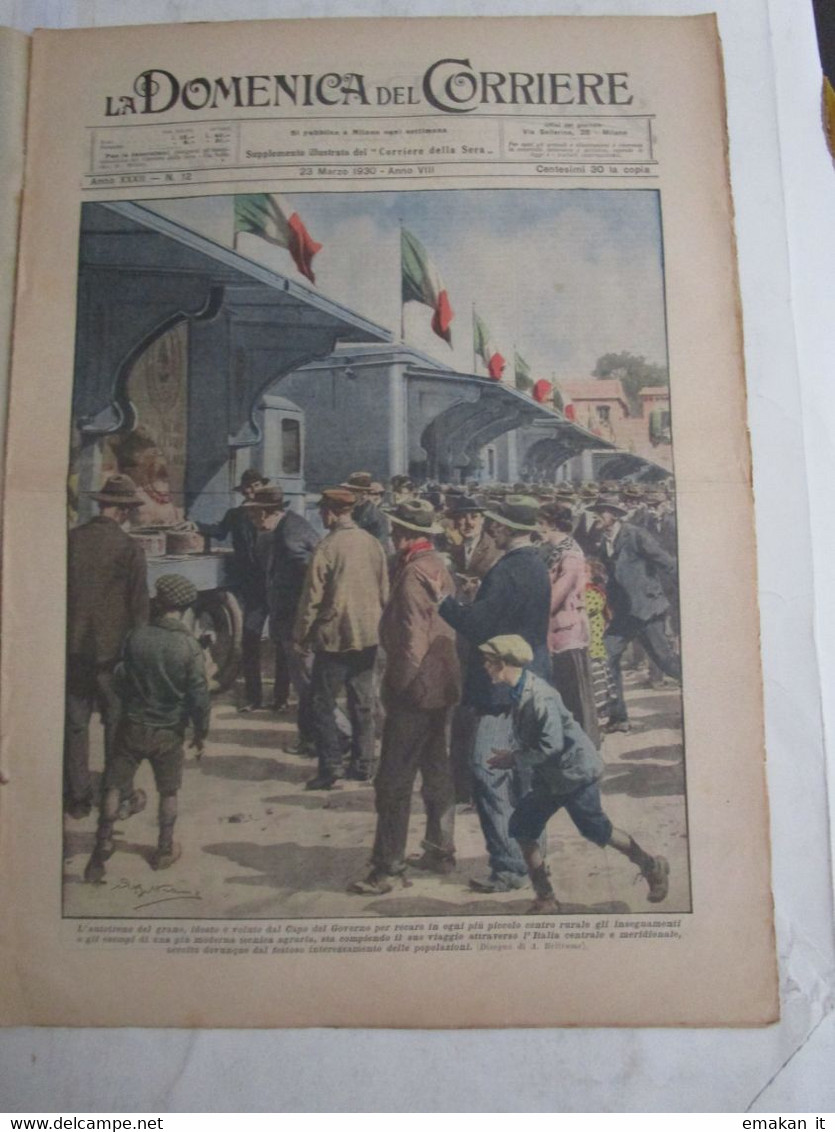 # DOMENICA DEL CORRIERE N 12 / 1930 AUTOTRENO DEL GRANO / FOTO DEL PUBBLICO / PROCESSIONE A LONDRA - First Editions