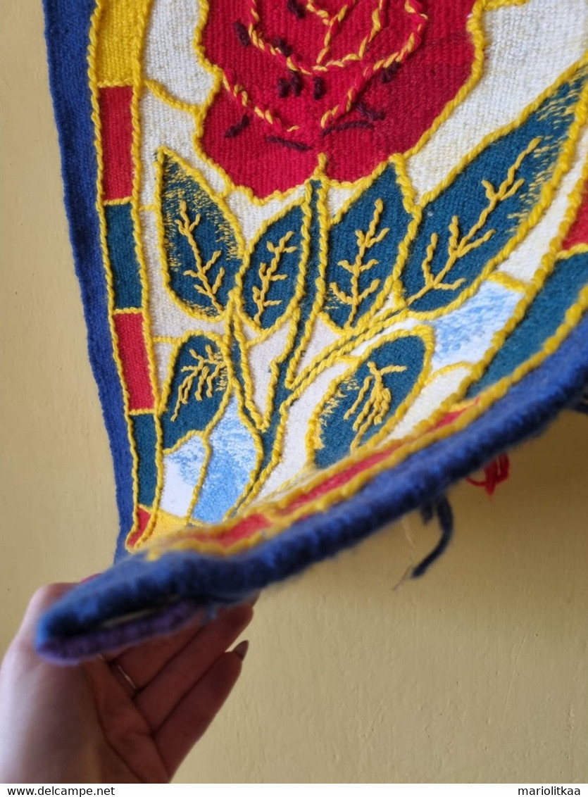Gobelin Tapestry "Stained Glass - Rose" - 100% Wollen - Handmade - Teppiche & Wandteppiche
