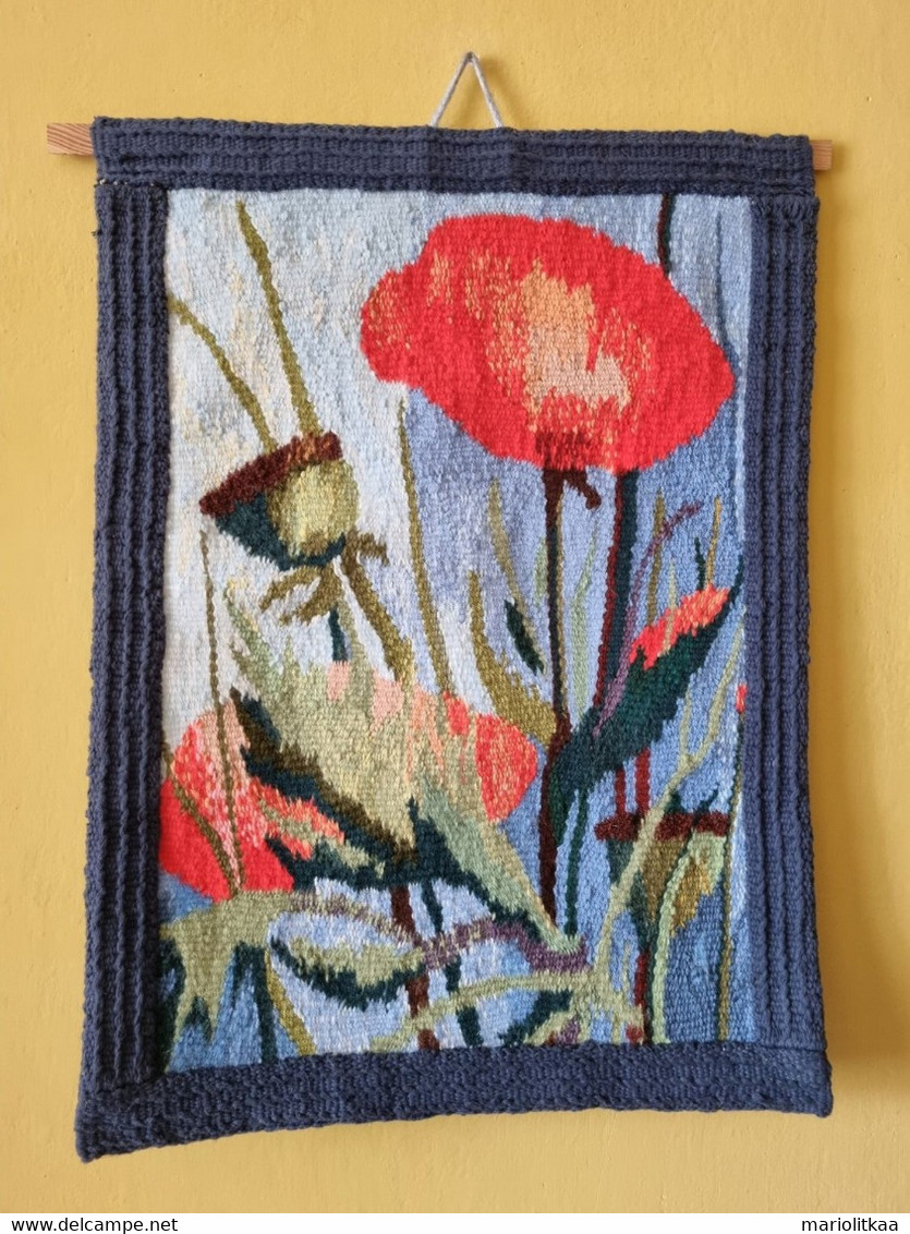 Gobelin Tapestry "Red Weed" - 100% Wollen - Handmade - Tappeti & Tappezzeria