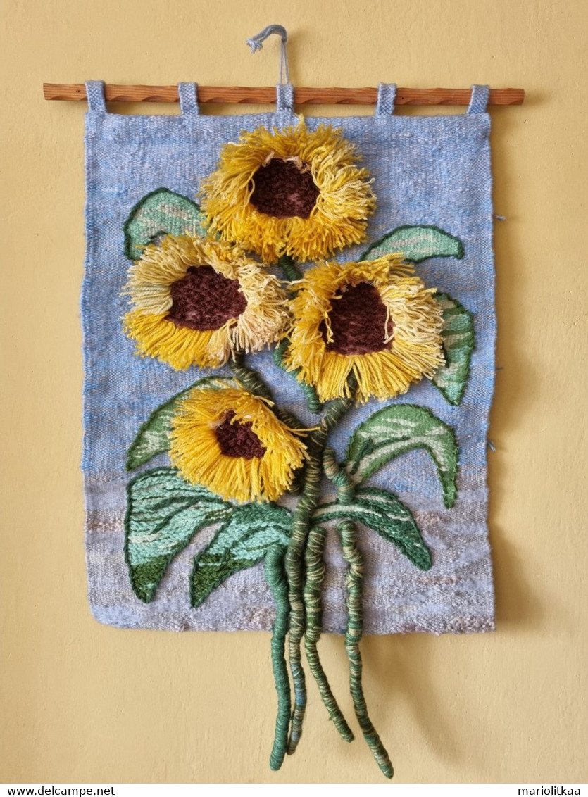 Gobelin Tapestry "Sunflowers" - 100% Wollen - Handmade - Tapijten