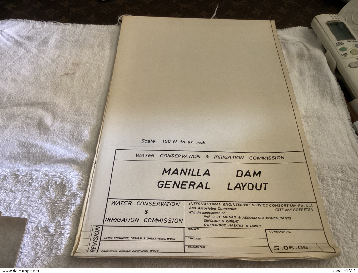 GENERAL LAYOUT 1965=CONSERVATION & IRRIGATION COMMISSION MANILLA DAM DAM SECTION & SPILLWAY WATER CONSERV - Arbeitsbeschaffung