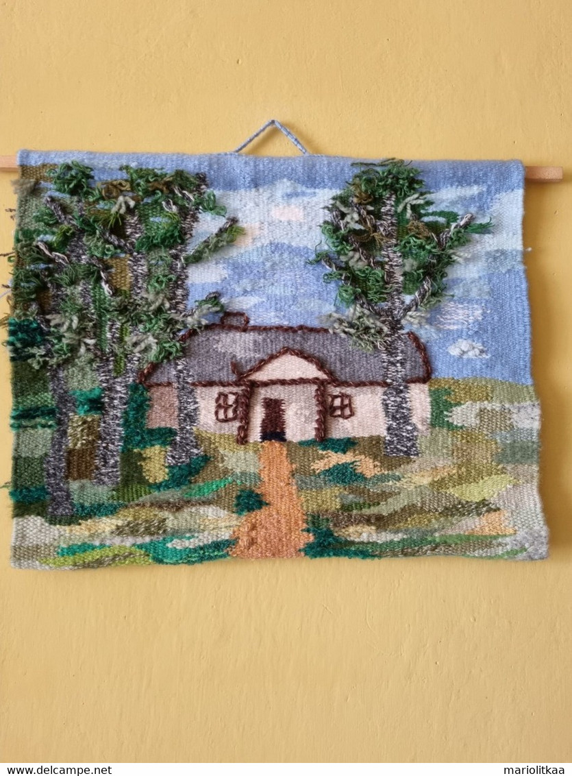 Gobelin Tapestry "Cabin" - 100% Wollen - Handmade - Tapis & Tapisserie