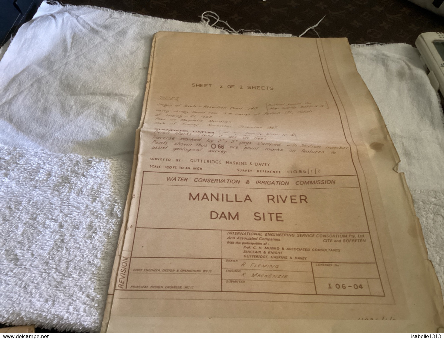 Manilla River Dam Site  TO AN INCH SURVEY REFERENCE WATER CONSERVATION & IRRIGATION COMMISSION - Arbeitsbeschaffung