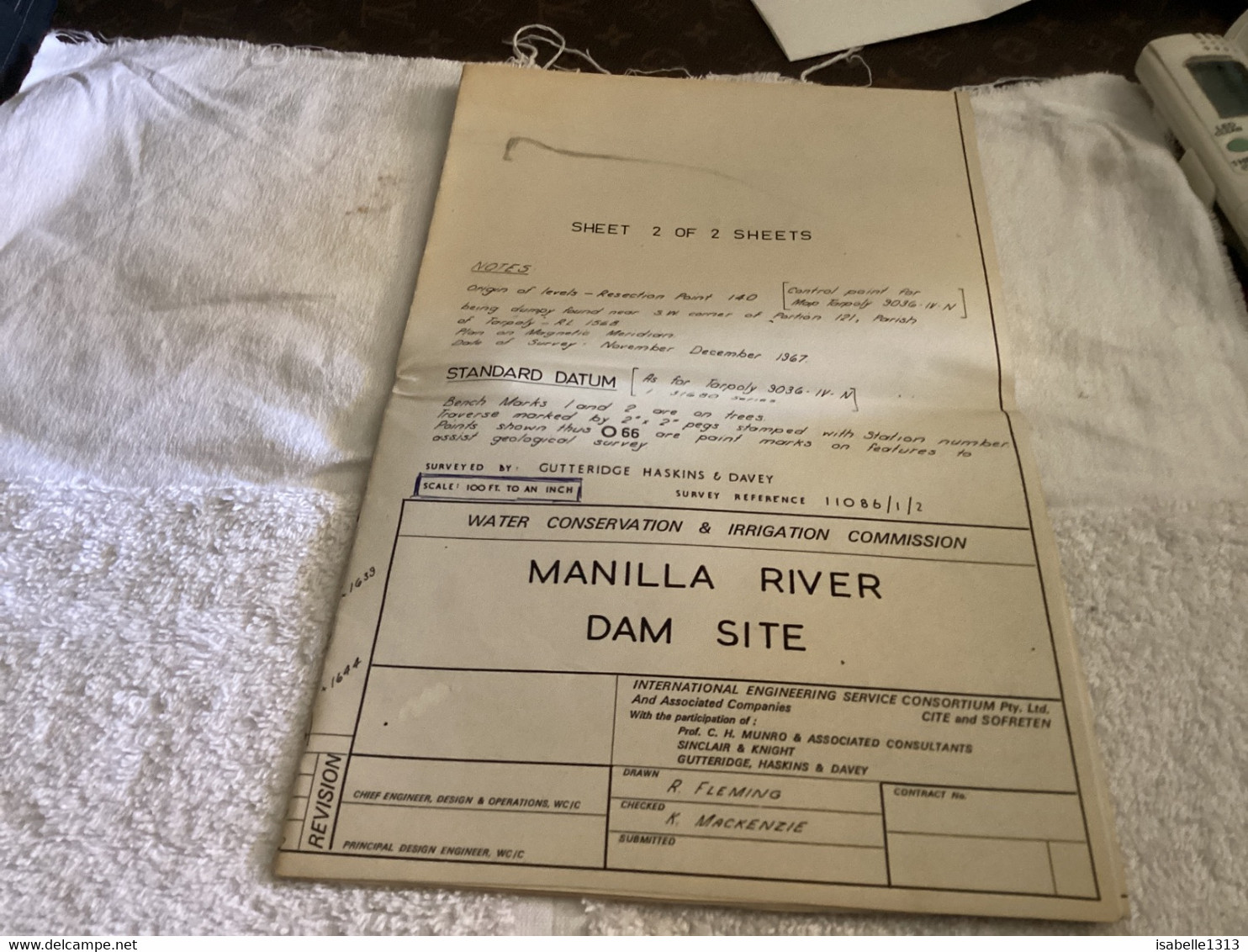 WATER CONSERVATION & IRRIGATION COMMISSION MANILLA RIVER UPSTREAM SITE FILL TYPE DAM. LAYOUT AND CROSS SECTIONS - Arbeitsbeschaffung